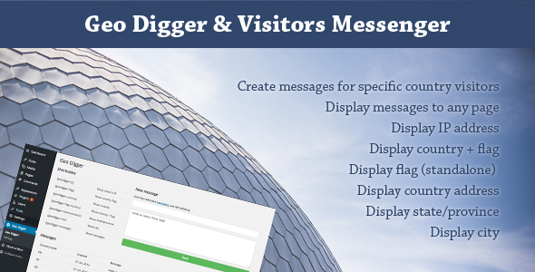 Geo Digger & Visitor Messenger Wordpress Plugin Preview - Rating, Reviews, Demo & Download
