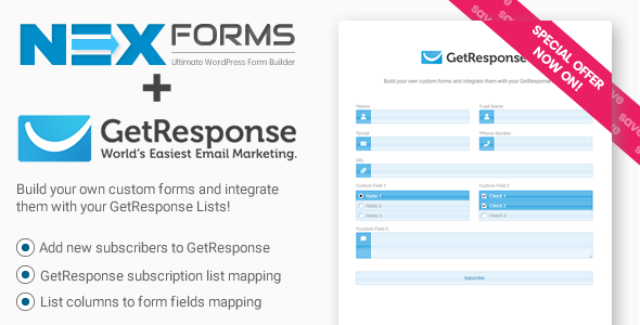 GetResponse For NEX-Forms Preview Wordpress Plugin - Rating, Reviews, Demo & Download