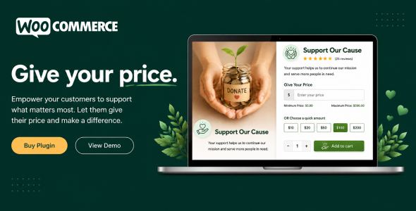 Give Your Price For WooCommerce Preview Wordpress Plugin - Rating, Reviews, Demo & Download