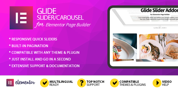 Glide Slider Addon For Elementor Page Builder Preview Wordpress Plugin - Rating, Reviews, Demo & Download