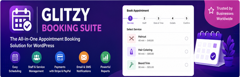 Glitzy Booking Suite Preview Wordpress Plugin - Rating, Reviews, Demo & Download