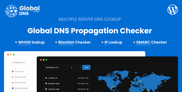 Global DNS – DNS Propagation Checker – WHOIS Lookup – WP Preview Wordpress Plugin - Rating, Reviews, Demo & Download
