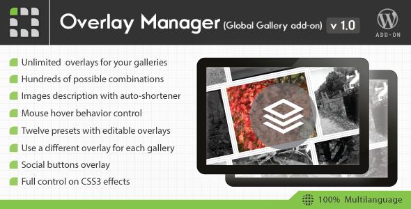 Global Gallery – Overlay Manager Add-on  Preview Wordpress Plugin - Rating, Reviews, Demo & Download