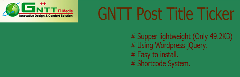 GNTT Post Title Ticker Preview Wordpress Plugin - Rating, Reviews, Demo & Download