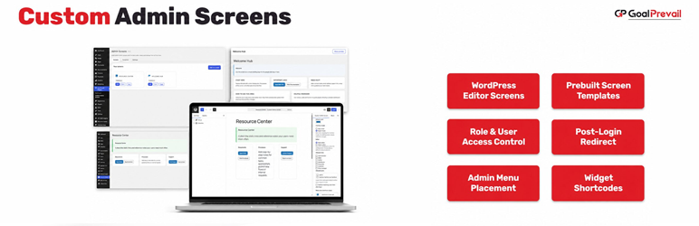 GoalPrevail Custom Admin Screens Preview Wordpress Plugin - Rating, Reviews, Demo & Download