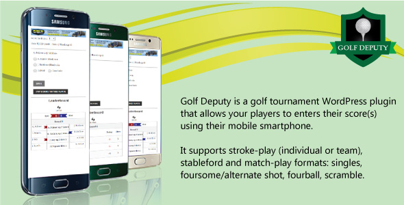 Golf Deputy: Tournament Plugin Preview - Rating, Reviews, Demo & Download
