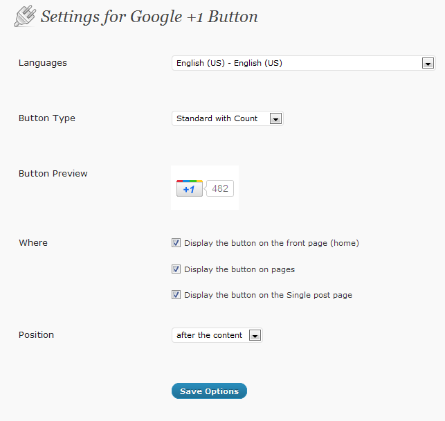 Google +1 (Social Button) Preview Wordpress Plugin - Rating, Reviews, Demo & Download