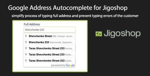Google Address Autocomplete For Jigoshop Preview Wordpress Plugin - Rating, Reviews, Demo & Download