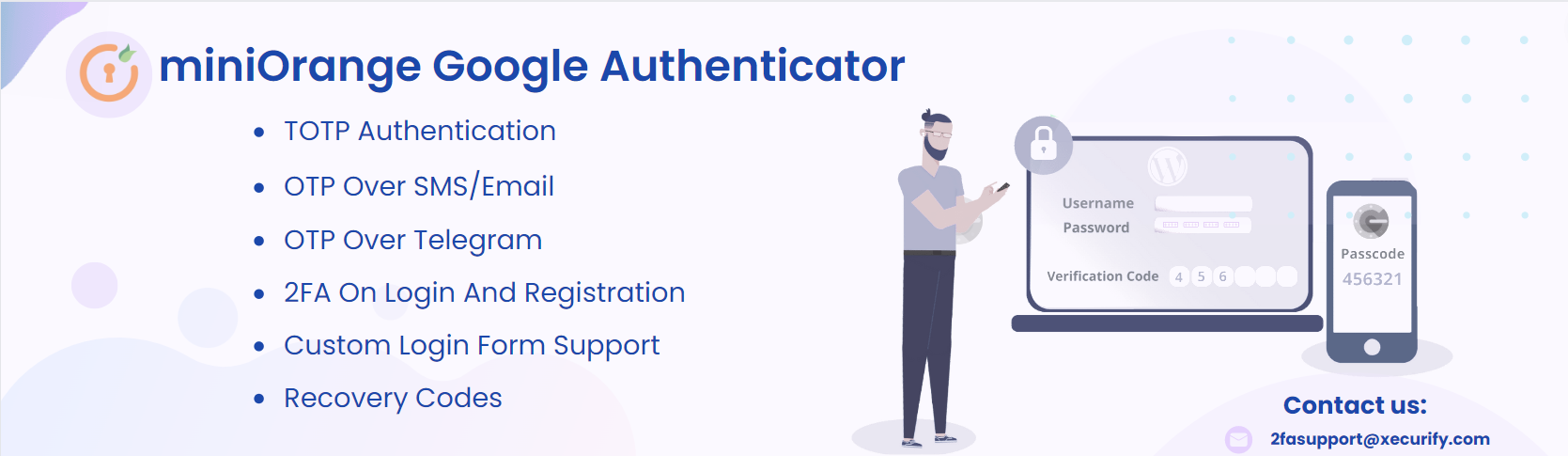 Google Authenticator – WordPress 2FA, OTP SMS And Email Preview - Rating, Reviews, Demo & Download