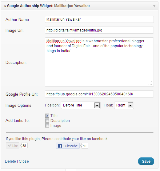 Google Authorship Widget Preview Wordpress Plugin - Rating, Reviews, Demo & Download