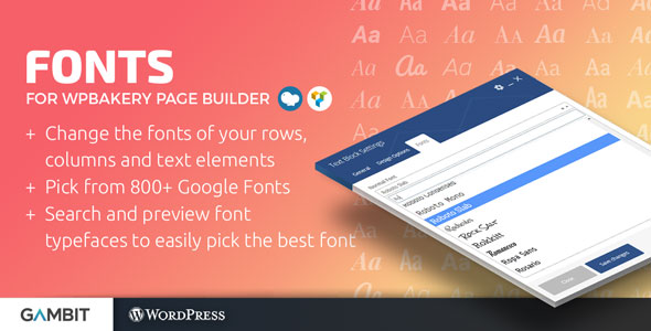 Google Fonts For WPBakery Page Builder (formerly Visual Composer) Preview Wordpress Plugin - Rating, Reviews, Demo & Download