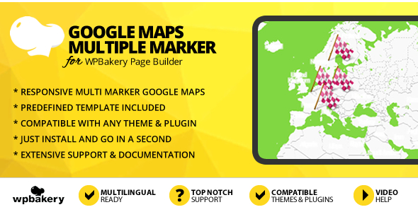 Google Maps With Multiple Markers Addon For WPBakery Page Builder Preview Wordpress Plugin - Rating, Reviews, Demo & Download