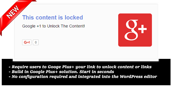 Google Plus +1 Locker Plugin for Wordpress Preview - Rating, Reviews, Demo & Download