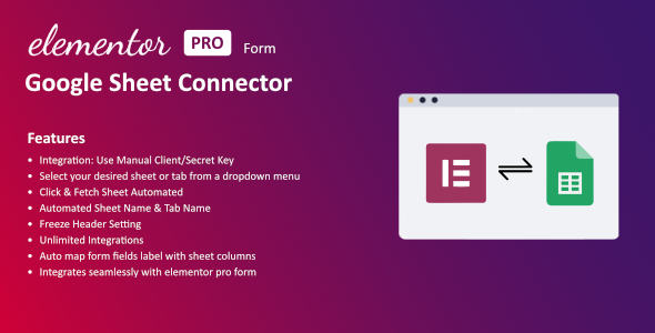 Google Sheet Connector For Elementor Forms Preview Wordpress Plugin - Rating, Reviews, Demo & Download