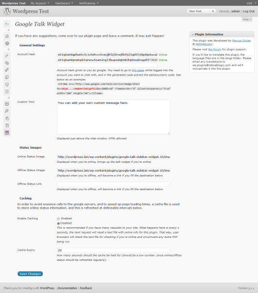 Google Talk Widget Preview Wordpress Plugin - Rating, Reviews, Demo & Download