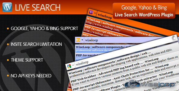 Google, Yahoo & Bing Live Search WordPress Plugin  Preview - Rating, Reviews, Demo & Download