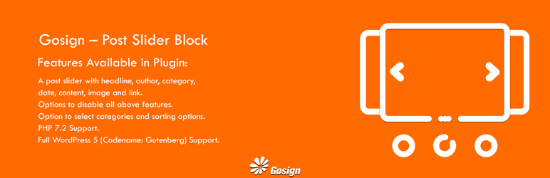Gosign – Posts Slider Block Preview Wordpress Plugin - Rating, Reviews, Demo & Download