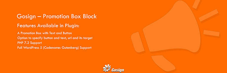 Gosign – Promo Box Block Preview Wordpress Plugin - Rating, Reviews, Demo & Download