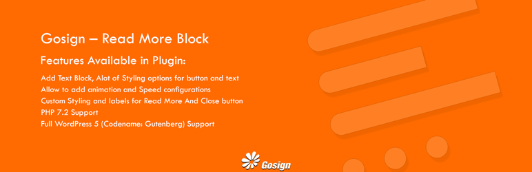 Gosign – ReadMore Toggle Text Block Preview Wordpress Plugin - Rating, Reviews, Demo & Download