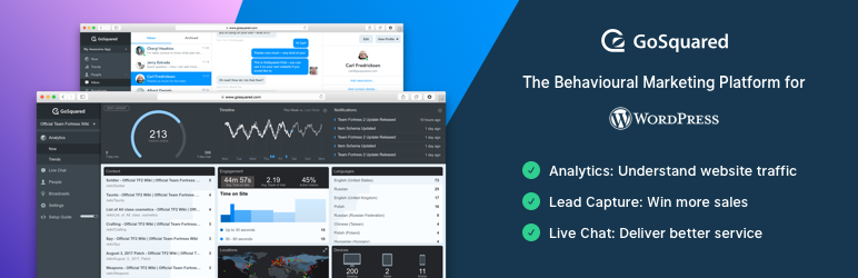 GoSquared – Marketing Automation, CRM, Analytics And Live Chat Plugin for Wordpress Preview - Rating, Reviews, Demo & Download
