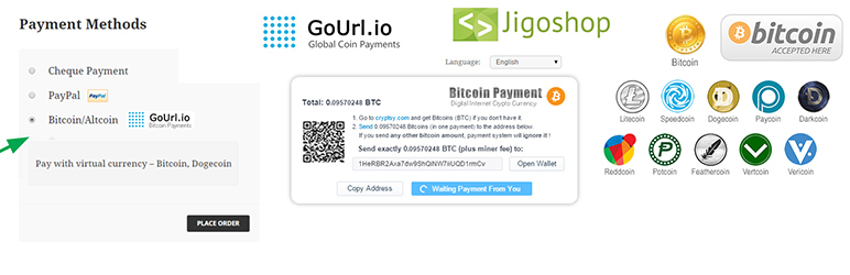 GoUrl Jigoshop – Bitcoin Altcoin Payment Gateway Processor Preview Wordpress Plugin - Rating, Reviews, Demo & Download