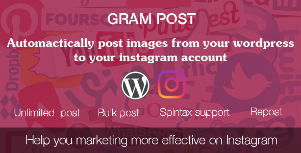 Gram Post – Instagram Automatic Plugin for Wordpress Preview - Rating, Reviews, Demo & Download