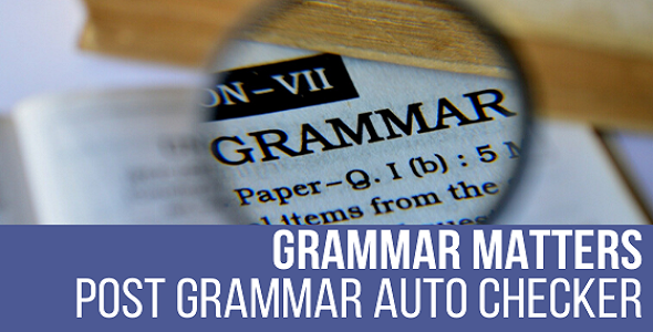 Grammar Matters – Automatic Grammar Checker Plugin For WordPress Preview - Rating, Reviews, Demo & Download