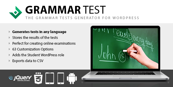 Grammar Test – Grammar Practice & Testing Plugin for Wordpress Preview - Rating, Reviews, Demo & Download