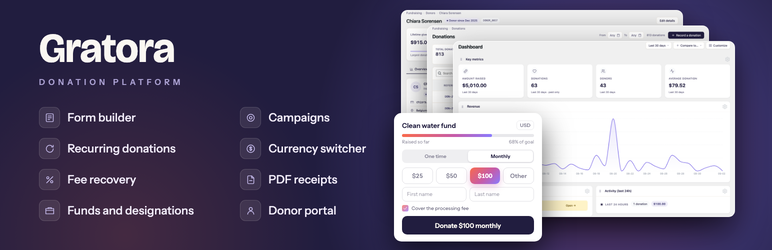 Gratora – Donation Platform Preview Wordpress Plugin - Rating, Reviews, Demo & Download