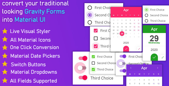 Gravitizer – Gravity Forms Material UI Styler Preview Wordpress Plugin - Rating, Reviews, Demo & Download