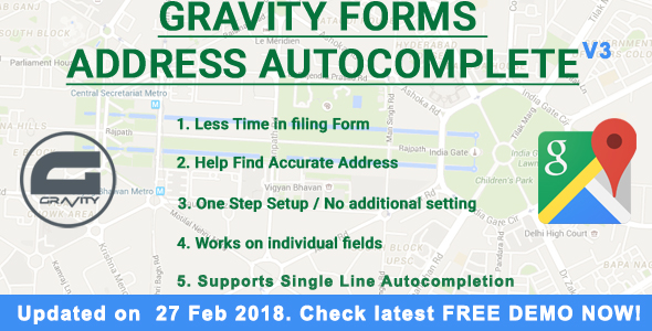 Gravity Forms Address Autocomplete Preview Wordpress Plugin - Rating, Reviews, Demo & Download