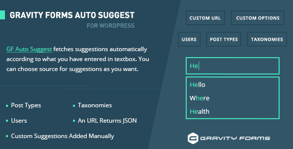 Gravity Forms Auto Suggest Preview Wordpress Plugin - Rating, Reviews, Demo & Download