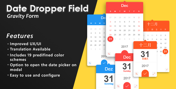 Gravity Forms Date Dropper Field Preview Wordpress Plugin - Rating, Reviews, Demo & Download