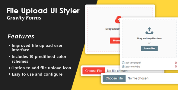 Gravity Forms File Upload UI Styler Preview Wordpress Plugin - Rating, Reviews, Demo & Download