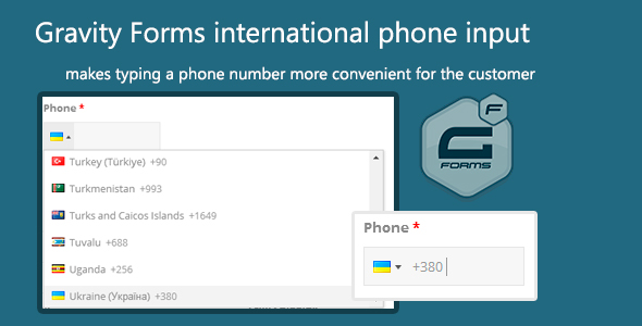 Gravity Forms International Phone Input Preview Wordpress Plugin - Rating, Reviews, Demo & Download