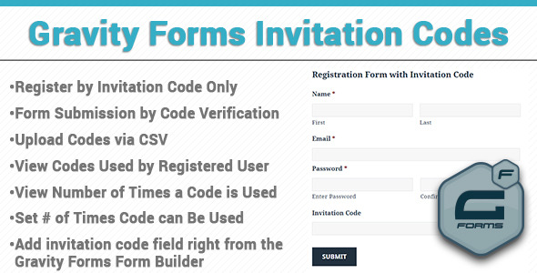 Gravity Forms Invitation Codes Preview Wordpress Plugin - Rating, Reviews, Demo & Download