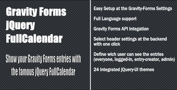 Gravity Forms – JQuery FullCalendar Preview Wordpress Plugin - Rating, Reviews, Demo & Download