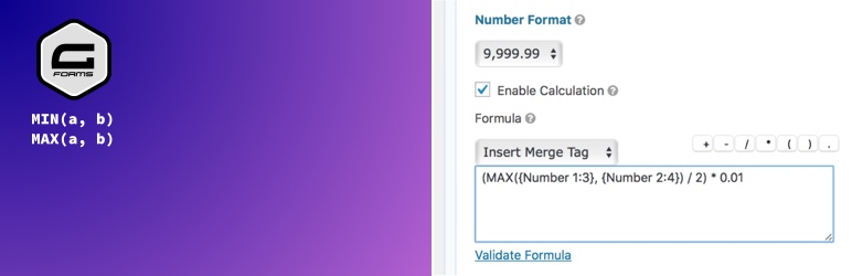 Gravity Forms MIN/MAX Calculation Preview Wordpress Plugin - Rating, Reviews, Demo & Download