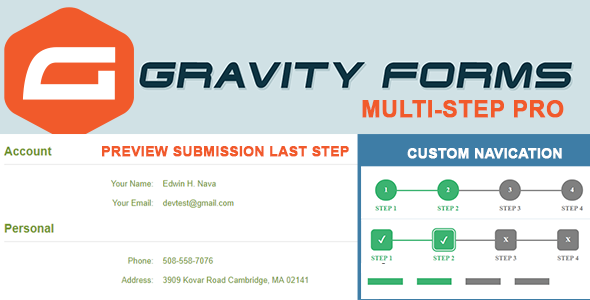 Gravity Forms Multi-step Pro – Preview Submission Preview Wordpress Plugin - Rating, Reviews, Demo & Download
