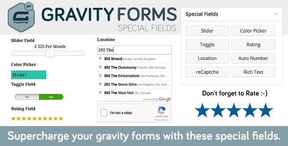 Gravity Forms Special Fields Preview Wordpress Plugin - Rating, Reviews, Demo & Download