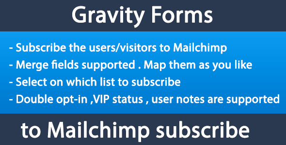 Gravity Forms To Mailchimp Preview Wordpress Plugin - Rating, Reviews, Demo & Download