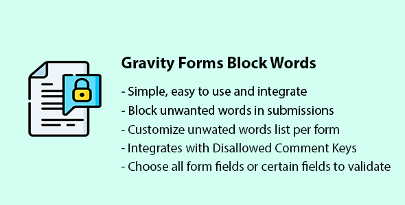 GravityForms Block Words Preview Wordpress Plugin - Rating, Reviews, Demo & Download