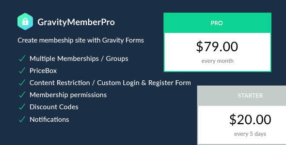 GravityMemberPro – Create Membership Site With Gravity Forms | Membership Plugin Preview - Rating, Reviews, Demo & Download