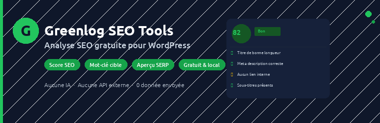 Greenlog SEO Tools Preview Wordpress Plugin - Rating, Reviews, Demo & Download