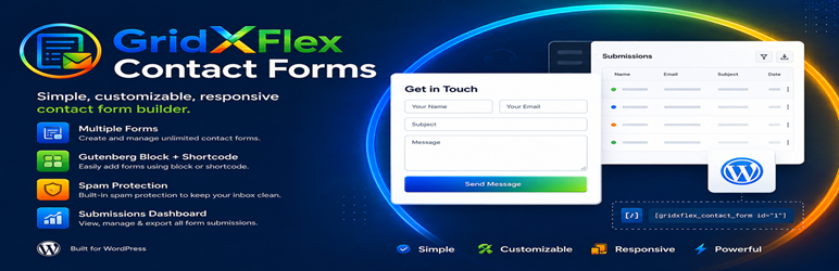 GridXFlex Contact Forms Preview Wordpress Plugin - Rating, Reviews, Demo & Download