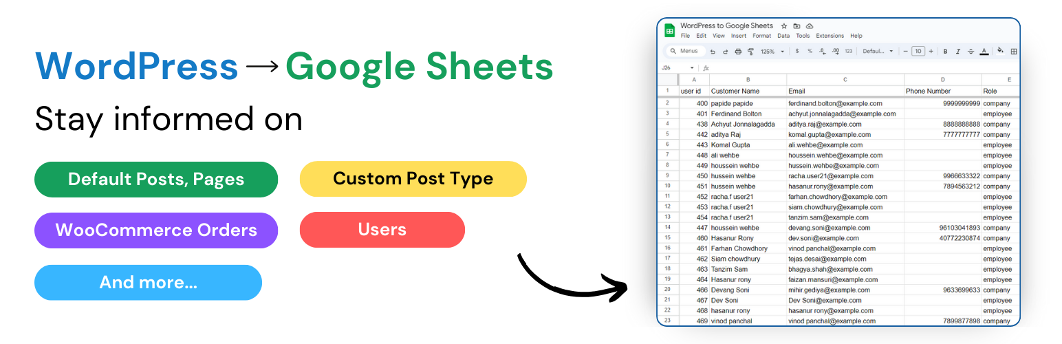 GSheets Connector Preview Wordpress Plugin - Rating, Reviews, Demo & Download