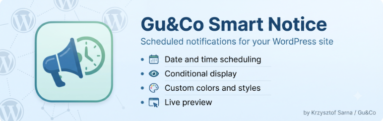 Gu&Co Smart Notice Preview Wordpress Plugin - Rating, Reviews, Demo & Download