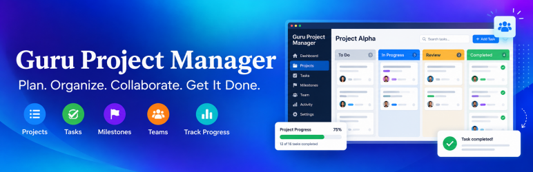 Guru Project Manager Preview Wordpress Plugin - Rating, Reviews, Demo & Download