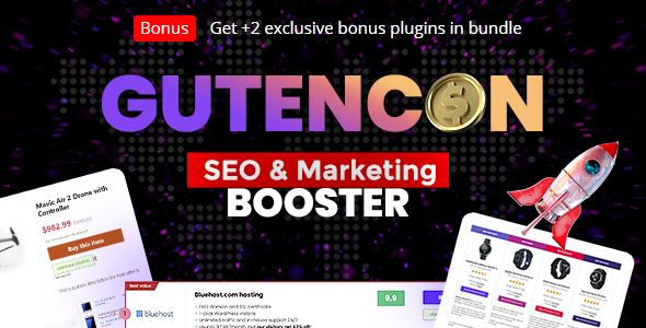 Gutencon – Marketing And SEO Booster, Listing Tables, Review Builder For Gutenberg Preview Wordpress Plugin - Rating, Reviews, Demo & Download
