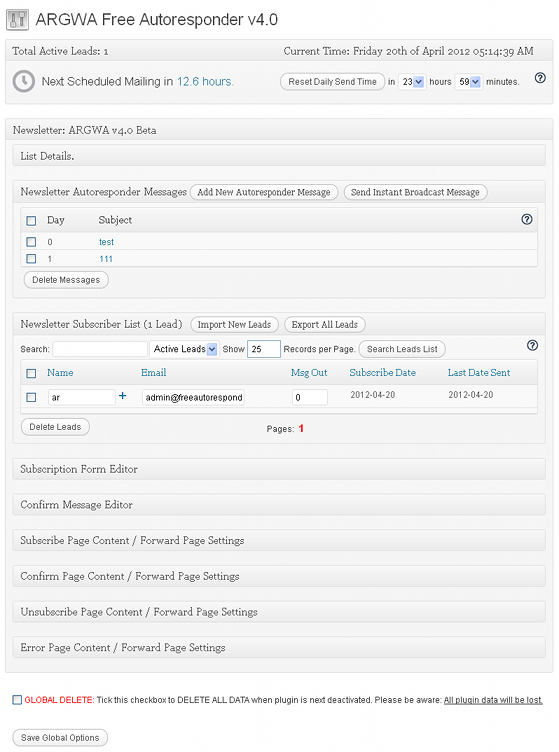 [GWA] AutoResponder Preview Wordpress Plugin - Rating, Reviews, Demo & Download